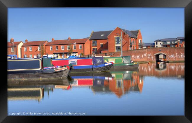 Canal Basin, Stourport on Severn - Colour Version Framed Print by Philip Brown