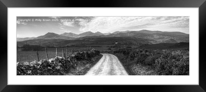 Road to Paradise - Panorama - B&W Version Framed Mounted Print by Philip Brown
