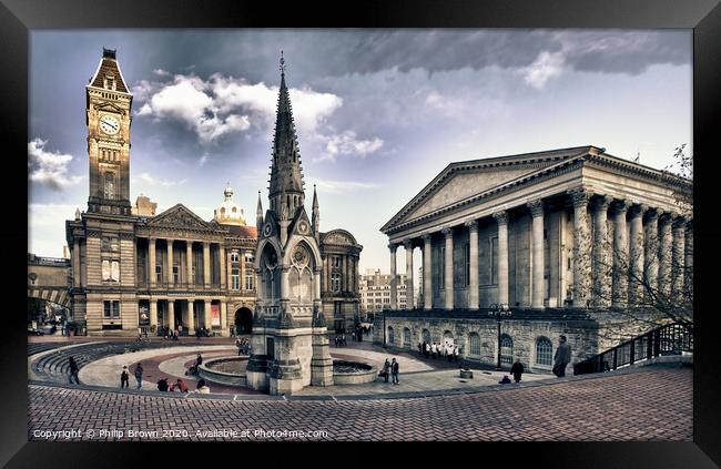 Birmingham Art Gallery & Town Hall 2011- Colour Framed Print by Philip Brown
