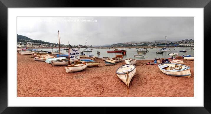 Boats on Teign River Beach, Teignmouth, Devon Framed Mounted Print by Philip Brown