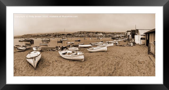 Boats on Teign River Beach, Teignmouth, Devon - Se Framed Mounted Print by Philip Brown