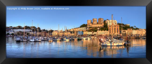 Torquay Harbor, Devon, Panorama Framed Print by Philip Brown