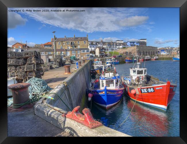 Fishing Boats at Seahouses Harbour Cropped Framed Print by Philip Brown