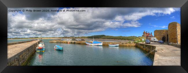 Beadnell Harbour, Northumbria_Panorama 1 Framed Print by Philip Brown