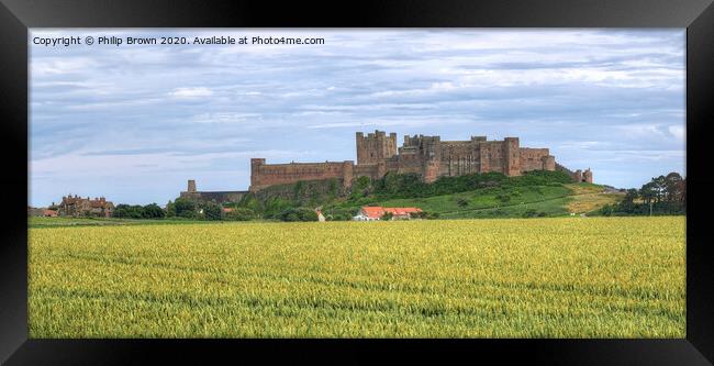 Bamburgh Castle in Northumberland, Panorama Framed Print by Philip Brown