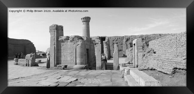 The ruins of the temple of Horus at Idfu, Egypt. Framed Print by Philip Brown