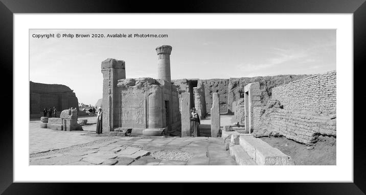 The ruins of the temple of Horus at Idfu, Egypt. Framed Mounted Print by Philip Brown
