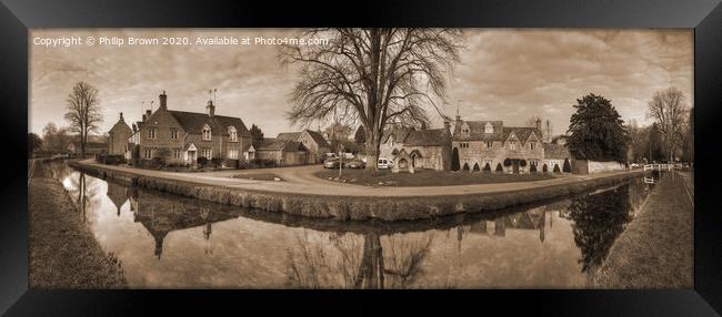 Lower Slauters, The Cotswolds, UK, Colour Panorama Framed Print by Philip Brown