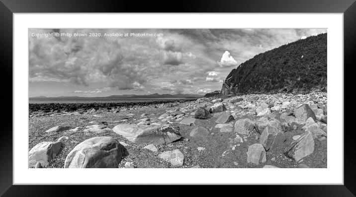 Chissel Beach in Wales, Panorama Framed Mounted Print by Philip Brown