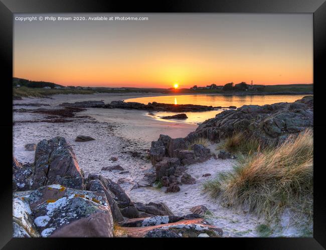 Mellon Udrigle at Sunset. Scotland Framed Print by Philip Brown