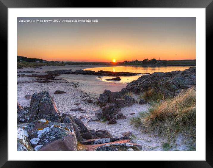 Mellon Udrigle at Sunset. Scotland Framed Mounted Print by Philip Brown