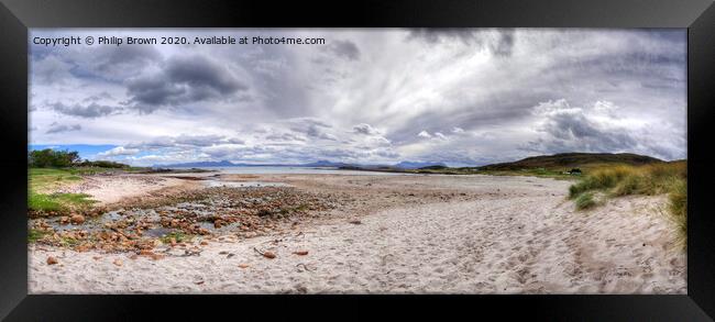 Mellon Udrigle Beach looking towards Mountains Framed Print by Philip Brown