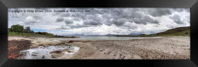 Mellon Udrigle Beach, Low shot looking towards Mountains Framed Print by Philip Brown