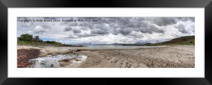 Mellon Udrigle Beach, Low shot looking towards Mountains Framed Mounted Print by Philip Brown