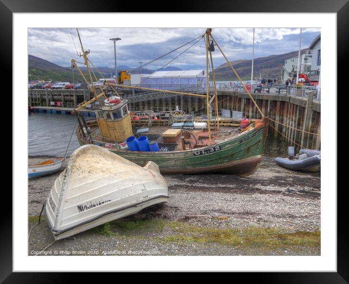 Old Fishing Boat in Ullapool, Scotland Framed Mounted Print by Philip Brown