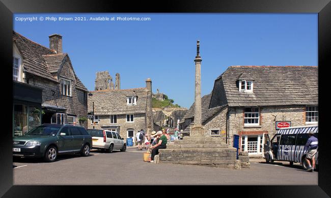 Corf Castle Village in Dorset, UK, Panorama Framed Print by Philip Brown