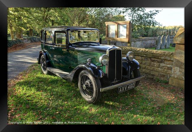 Old Classic Austin 7 Car in the Cotswolds Framed Print by Philip Brown