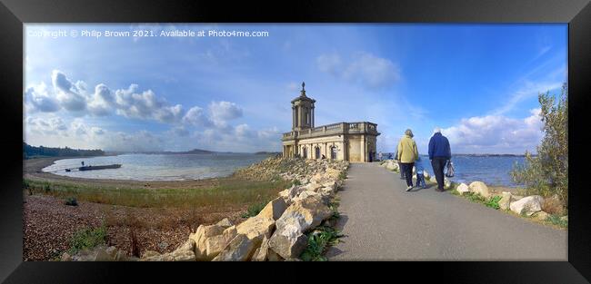 Rutland Water and Normanton Church, Panorama Framed Print by Philip Brown