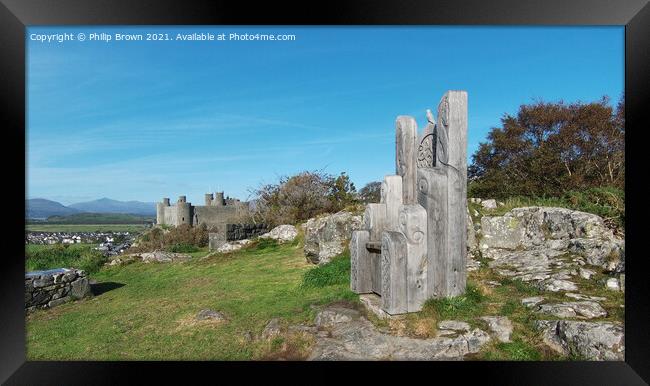 Harlech Castle in Wales Framed Print by Philip Brown