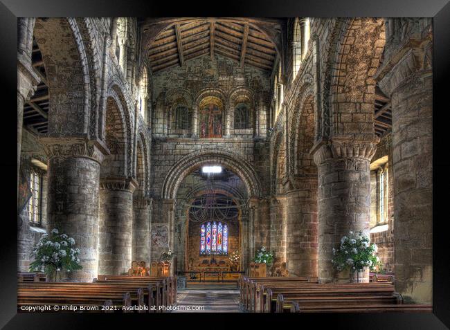 Inside Melbourne Norman Church Panoramic No 1 Framed Print by Philip Brown