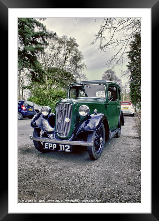 A Classic Austin 7 Car in the Cotswolds No 3 Framed Mounted Print by Philip Brown