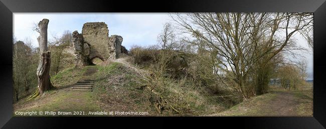 Wigmore Castle - Panorama Framed Print by Philip Brown