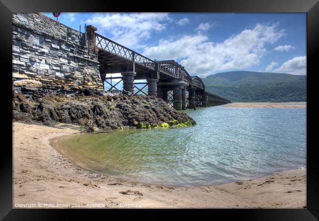 Barmouth Viaduct in Wales Framed Print by Philip Brown