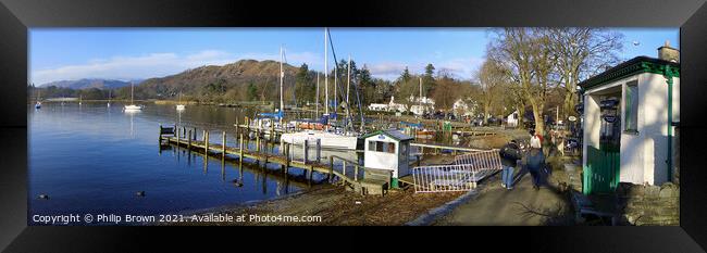 Windemere Lake from Waterhead, Lake District. Framed Print by Philip Brown