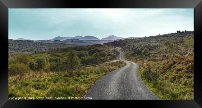  Road to The Rhinogs Mountain Range, North Wales Framed Print by Philip Brown