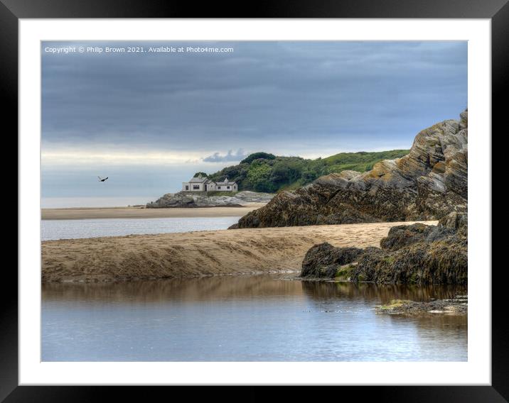 Remote Beach House, Wales Framed Mounted Print by Philip Brown