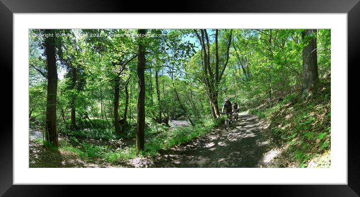 Bike Riders in the Wyre Forrest - Panorama Framed Mounted Print by Philip Brown