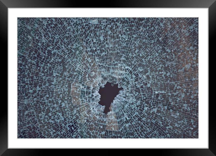 Shattered glass Window  in Jerusalem Israel (y.d) Framed Mounted Print by yeshaya dinerstein