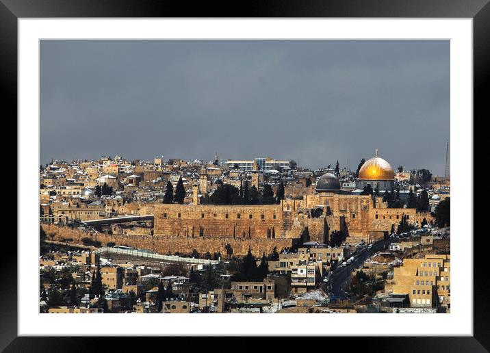 A view of the Temple Mount Framed Mounted Print by yeshaya dinerstein