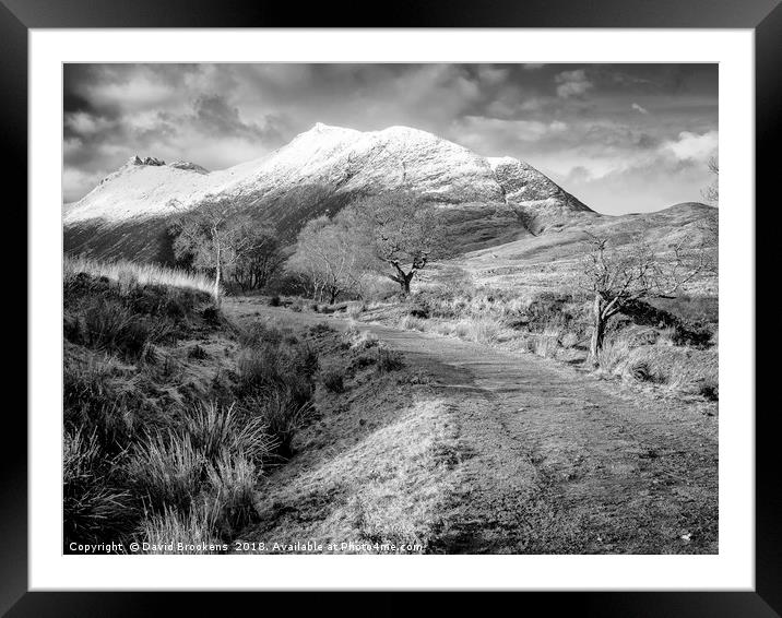 Snowy Glen Sannox Framed Mounted Print by David Brookens