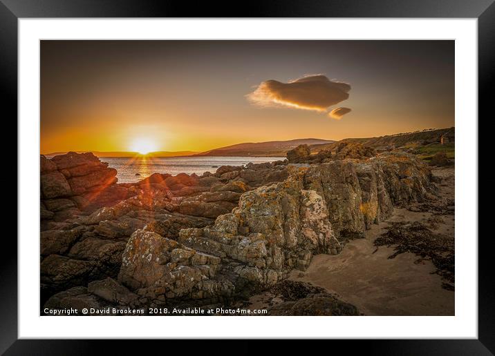 Sunset Over Sliddery Framed Mounted Print by David Brookens