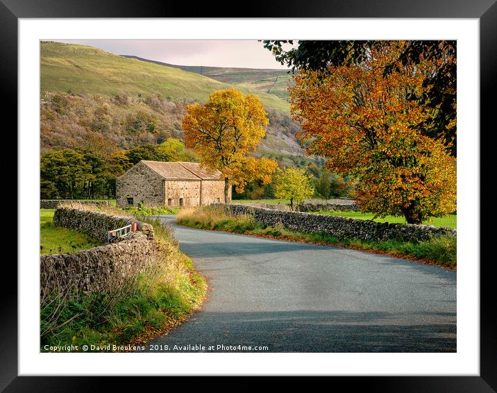 A Barn in Langstrothdale. Framed Mounted Print by David Brookens