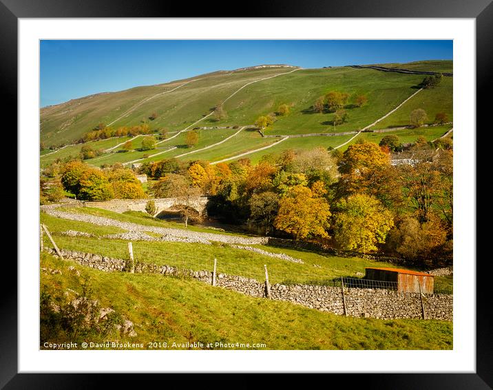 Kettlewell in Wharfedale Framed Mounted Print by David Brookens