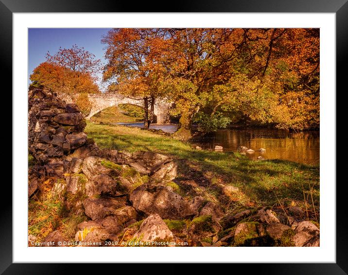The Bridge at Kettlewell in Wharfedale Framed Mounted Print by David Brookens