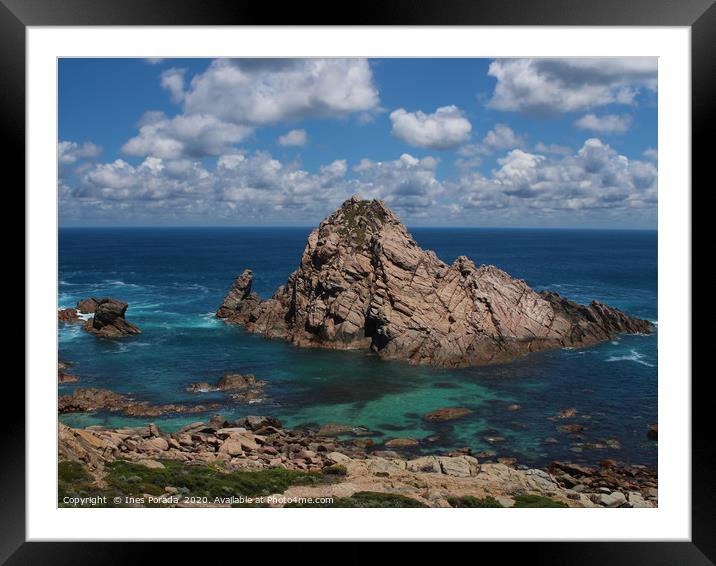 Sugarloaf Rock near Cape Naturaliste in Western Au Framed Mounted Print by Ines Porada