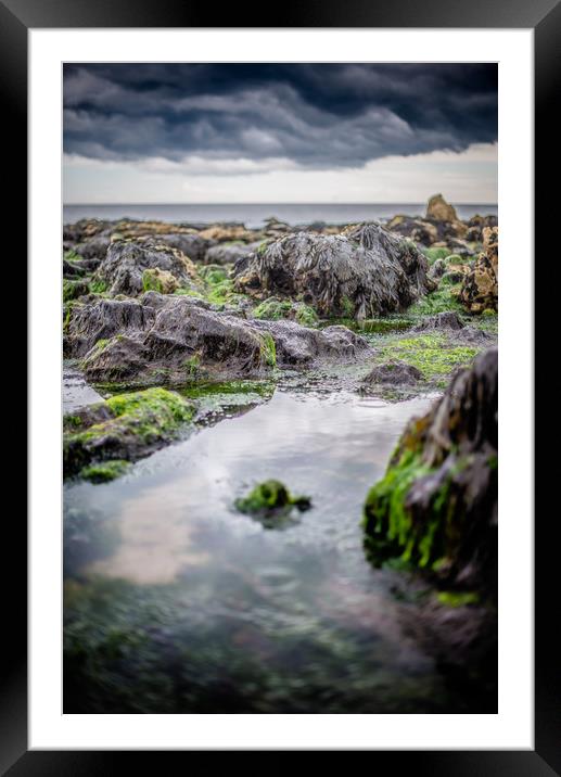 Angry Seaham Rocks Framed Mounted Print by Duncan Loraine