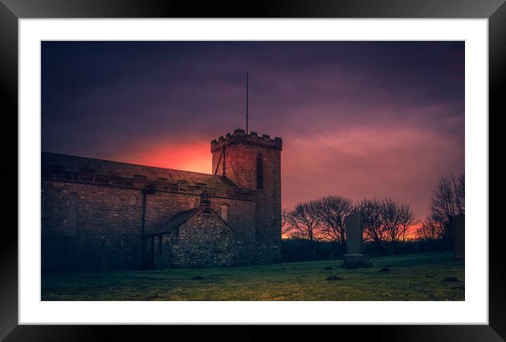 Seaham Church at Sunset Framed Mounted Print by Duncan Loraine