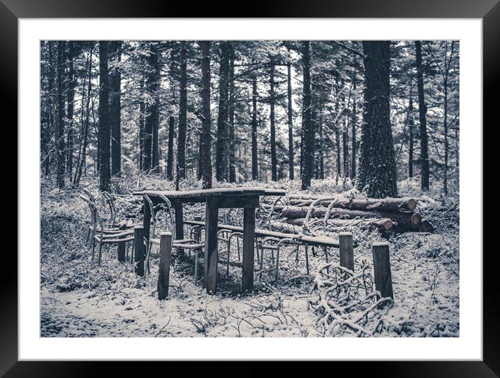 Abandoned Table in the Woods Framed Mounted Print by Duncan Loraine