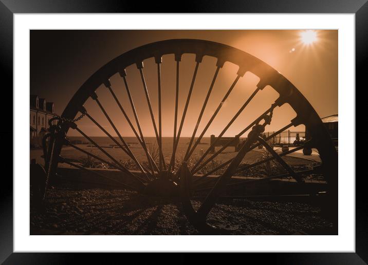 Miners Wheel Seaham Framed Mounted Print by Duncan Loraine