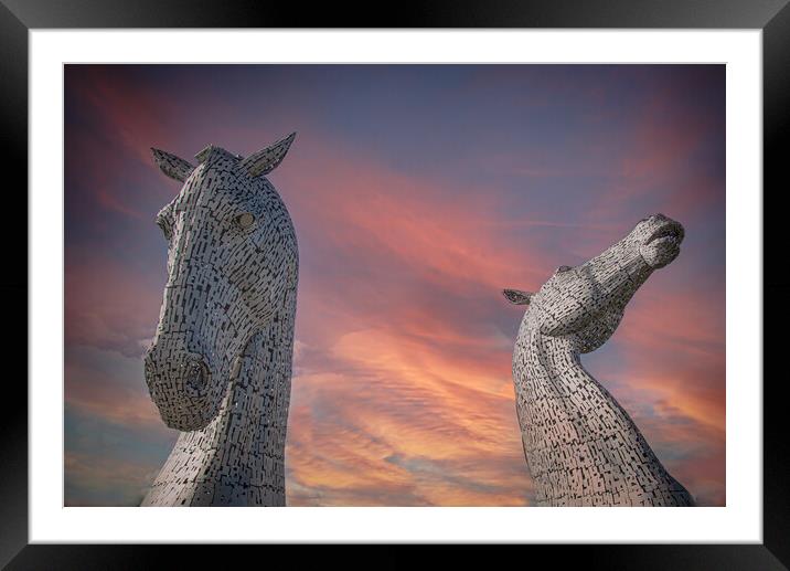 Colours of Kelpies Framed Mounted Print by Duncan Loraine