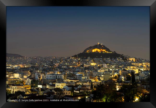 Lycabettus Hill in Arthens, Greece Framed Print by Sergio Delle Vedove