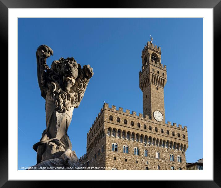 Piazza della Signoria in Florence, Italy Framed Mounted Print by Sergio Delle Vedove