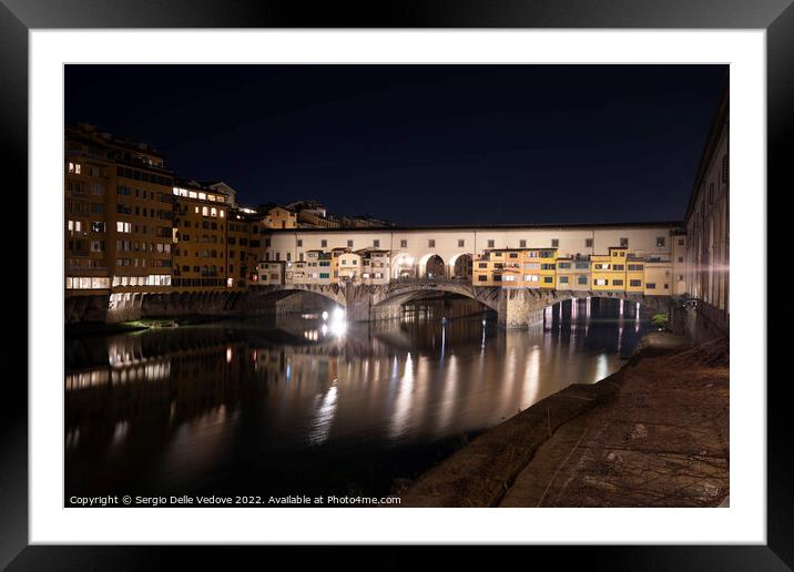 Ponte Vecchio bridge in Florence, Italy Framed Mounted Print by Sergio Delle Vedove