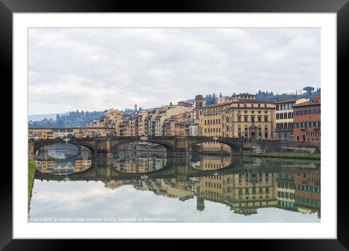 Santa Trinita bridge in Florence, Italy Framed Mounted Print by Sergio Delle Vedove