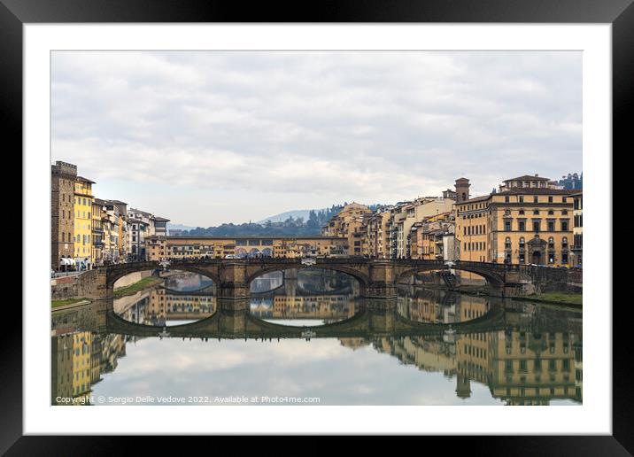 Santa Trinita bridge in Florenze, Italy Framed Mounted Print by Sergio Delle Vedove