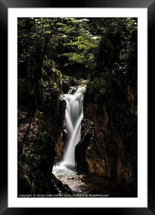 Waterfall Framed Mounted Print by Sergio Delle Vedove